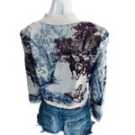 L'Agence Polo Cardigan Sweater LARGE Horse Girl Western White Blue Designer $500 Photo 11