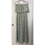 Hailey & Co. Jumpsuit Sz L Green Vine Print Halter Wide Leg "My Next Adventure" Photo 7