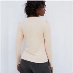 Anthropologie By Ribbed Scoop Neck Long Sleeve Top Sz XS Orange Stretch Photo 2