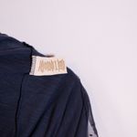 Free People  Tulle Mesh Floral Flower Cross Front Tank Top Blouse Navy Blue XS Photo 2