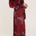 Vince Shirt Dress Womens 1X Floral Print Midi Tunic Forsythia Satin Tie Front Photo 1