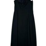 David Meister Halter Neck Keyhole Midi Dress Size 12 Black Stretch Cocktail Photo 1