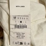 ZARA  Cream Midi Dress with Green and Yellow Accents Photo 5