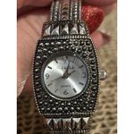 Peck & Peck Women's  Silver Tone  Cuff / Bangle Quartz Watch Working Photo 3