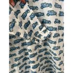 Le Bazar Coastal Mini Dress Blue Car Print Long Sleeve Ruffle Hem Size L Photo 2