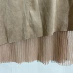 ZARA Ladies Beige Top Faux Suede Boho Size M Festival Blouse Photo 1