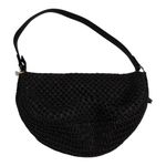 Universal Threads Universal Thread Woven Straw Half Moon Black Shoulder Bag Photo 1