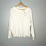 We The Free  People Cream Beige Pullover Sweatshirt with Buttons Size Large Photo 1