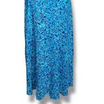 Vintage All That Jazz Blue Floral Rayon Maxi Dress Small Lace Up Back Romantic Photo 2