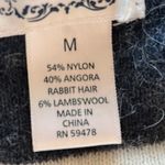 Kaisely Cozy Angora Lambswool  V Neck Sweater Comfy Blue Stripe Pullover fits S M Photo 10