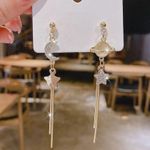 Moon Planet Long Tassel Dangle Drop Earrings for Women Gold Photo 3