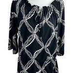 White House | Black Market Chain Pearl Off the Shoulder Smocked Knit Peplum Top M Photo 0