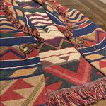 Vintage BMW Designs Aztec/Geometric Patterned Vest Red Size M Photo 3