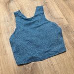 Kyodan | Woman's Blue Heathered Athletic Crop Top Gym Workout Sports Bra, XS Photo 0
