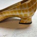Timothy Hitsman Gold Crocodile Embossed Pointed Toe Heels Women's Size 8 Photo 8
