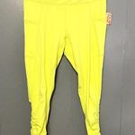 Free People NEW  Movement Bright Yellow Boho Wonderland Warmth Run Leggings M Photo 0