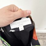 [Caroline Constas] Polka Dot Orange Print Asymmetrical Ruffle Skirt Sz Medium M Black Photo 9