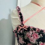 Cider Women Floral Black and Pink Spaguetti straps Cropped Tank Top Size S Photo 5