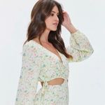 Forever 21 floral green cutout long sleeve romper Photo 3