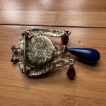 Art Deco Vintage Regal Gold Colored Kissing Peacock Birds Dangle Brooch Pin Photo 12