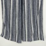 Briggs New York Briggs Linen Blend Wide Leg Pants Blue Stripe Pull On Pockets Casual Size S Photo 3