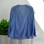 Soft Surroundings Trianon Blouse Women 2X Crochet Lace Dusty Blue Boho Hippie Photo 2