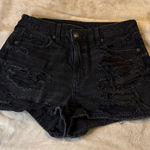American Eagle  Outfitters Black Ripped Jean Shorts Photo 0