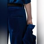 Zadig & Voltaire  Defile Prevy Velvet Pants in Blue Flared Bottoms Size 34 FR NWT Photo 12