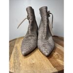 AGL Bootie Zip Up Snakeskin Pattern Block Heel Size 37 Italy Tan/Brown Brown Photo 1