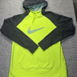Nike ‎ Swoosh Out All Time Women's Pullover Hoodie Yellow Gray Sweatshirt Size L Photo 0