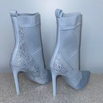 Steve Madden Maxwelle Rhinestone-Trim Sock Bootie in Baby Blue Size 9 Photo 7