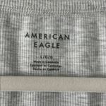 American Eagle  Outfitters Light Gray Long Sleeve Quarter Button V-Neck Top Photo 1