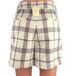 Maje NEW  Izore White Blue Plaid Checkered High Waist Pockets Casual Shorts Sz XS Photo 2