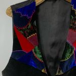 Vintage Crazy Quilt Patch Coastal Cowgirl Vest Large velvet Red Photo 5