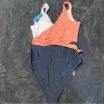 Cupshe  wrap color block tie side one piece swimsuit SZ:M Photo 4