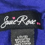 Susie Rose Royal Blue Long Sleeve Cowl Neck Shirt Size Large Photo 4