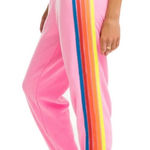 Aviator Nation  Neon Pink 5 stripe sweatpants Photo 0