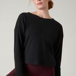 Athleta S Presence Twist Sweatshirt Black Small Photo 2