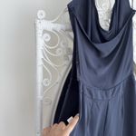 Ramy Brook Jumpsuit Womens 6 Navy Satin Halter Harriet Wide Leg Evening Career Photo 6