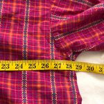 Vintage Oversized red pink green orange plaid button Photo 2