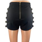 Kaylee Kollection Women's Black Cutout Buckle High Waisted Zip Mini Shorts Sz M Size M Photo 2