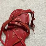 Cole Haan Red Floral Leather Sandals Photo 2