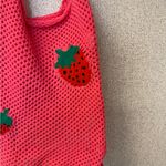 Strawberry Woman Crochet Boho Cottagecore Tote‎ Bag Pink Photo 1