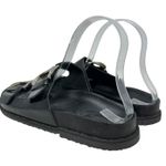 ZARA  Slide Sandals Buckles Double Strap Faux Leather Black Size 41 US 10 Photo 9