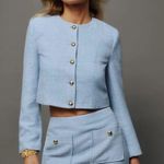 Reformation  Trista‎ Tweed Jacket in Blue Size XS Photo 0