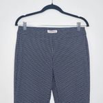 Nanette Lepore  Navy Plaid Pull-on Cropped Pants Size Small Preppy Navy Pants Photo 2