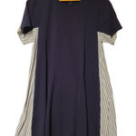 Slate + Willow Navy Stripe Maternity Shift Dress Size S Business Casual Career Photo 0