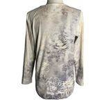 Soft Surroundings  Fleece Half Zip Sweater XS Beige Floral Long Sleeve V Neck Photo 3