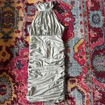 AX Paris NWT  Sage Green Ruched high neck Midi Dress Photo 3