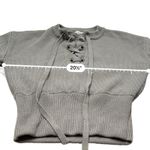 LIONESS Urban Outfitters  Gray Chunky Lace Up Knit Long Sleeve Sweater‎ Sz S Photo 9